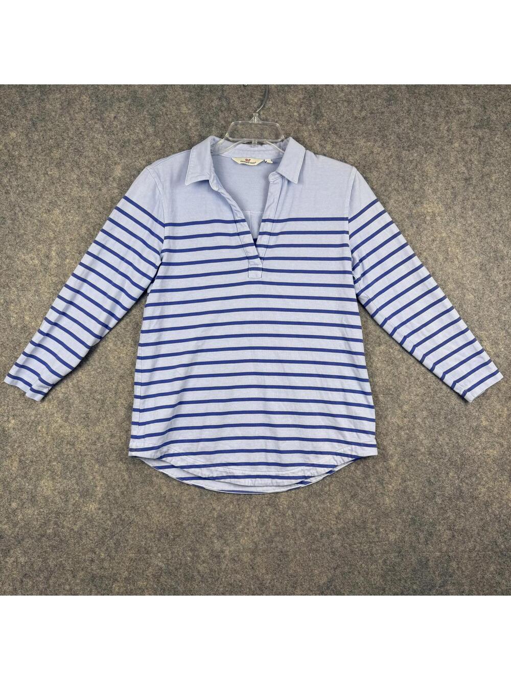 Vineyard Vines Women’s Long Sleeve Oversized Shirt Blue Stripe Size XS 093